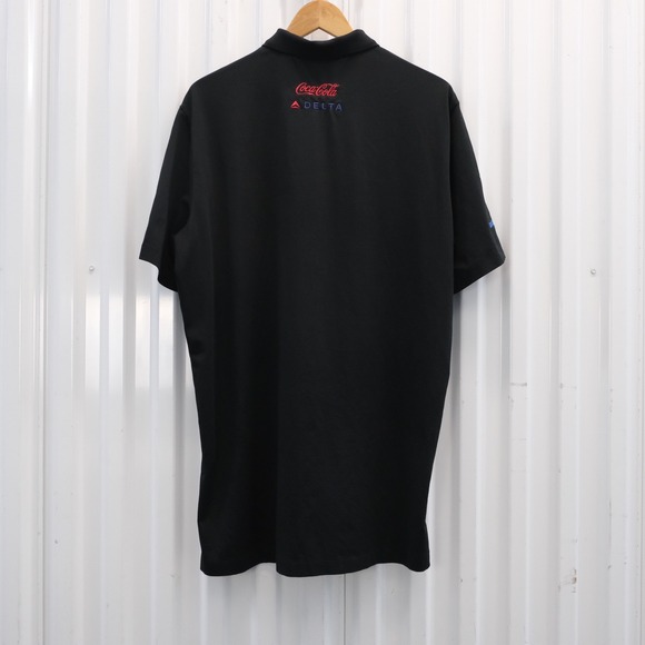 Polo Golf Ralph Lauren Mens Black Short Sleeve Polo Shirt Size L Coca Cola Delta - Picture 2 of 10